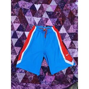 Nike OKC Thunder Basketball Shorts Mens M Blue Orange Baggy Hoops Logo Athletic